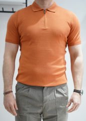 YAKA FERMUARLI TRİKO TSHIRT