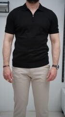YAKA FERMUARLI TRİKO TSHIRT