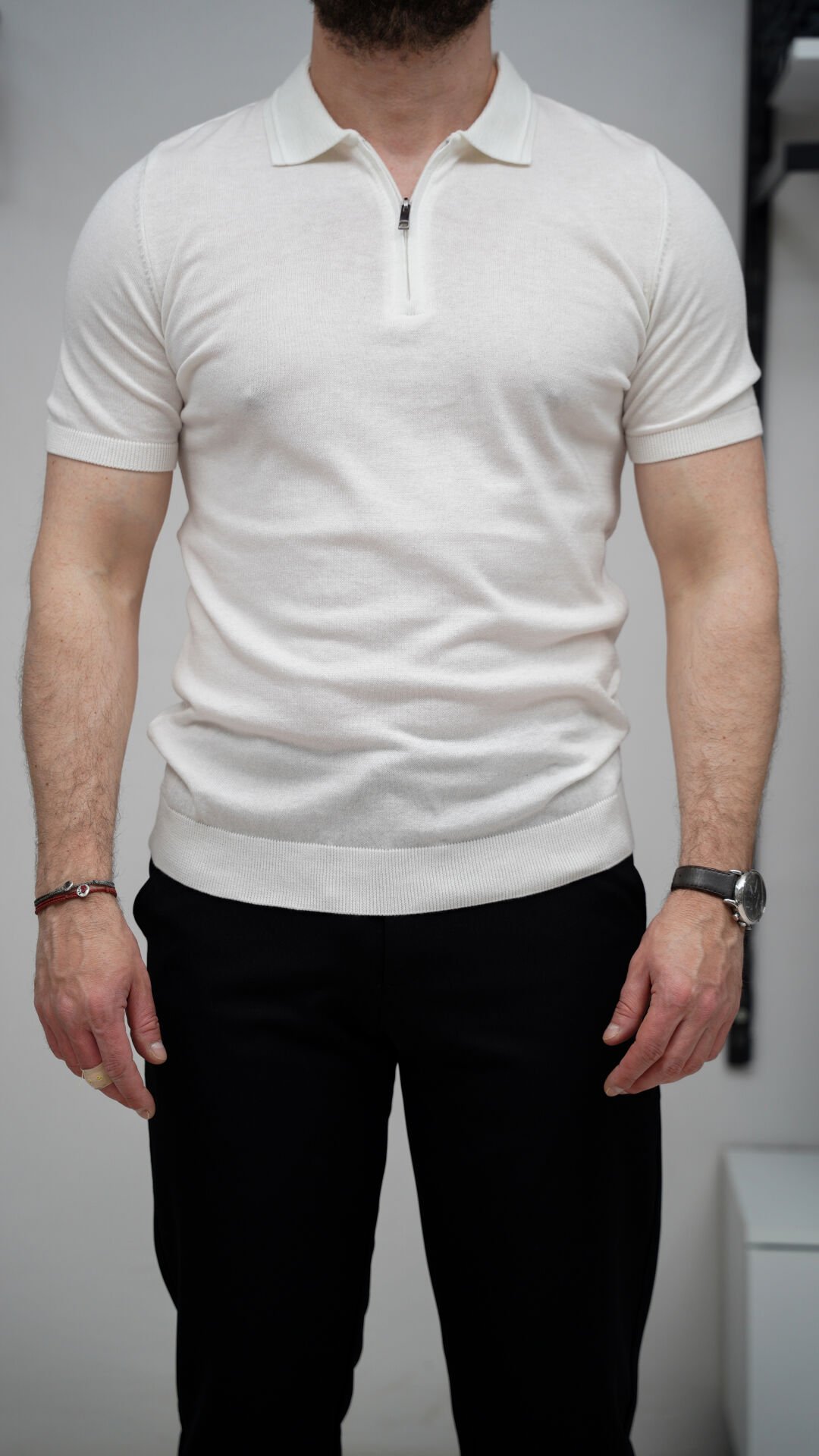 YAKA FERMUARLI TRİKO TSHIRT