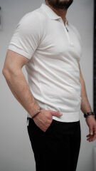 YAKA FERMUARLI TRİKO TSHIRT